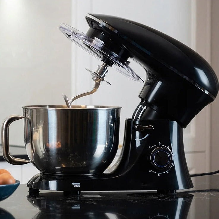 Mixer cu bol de 6.2l din inox, Zola, putere 2200 W, 3 accesorii, 6 viteze, protectie bol, negru Mixer cu bol de 6.2l din inox, Zola, putere 2200 W, 3 accesorii, 6 viteze, protectie bol, negru